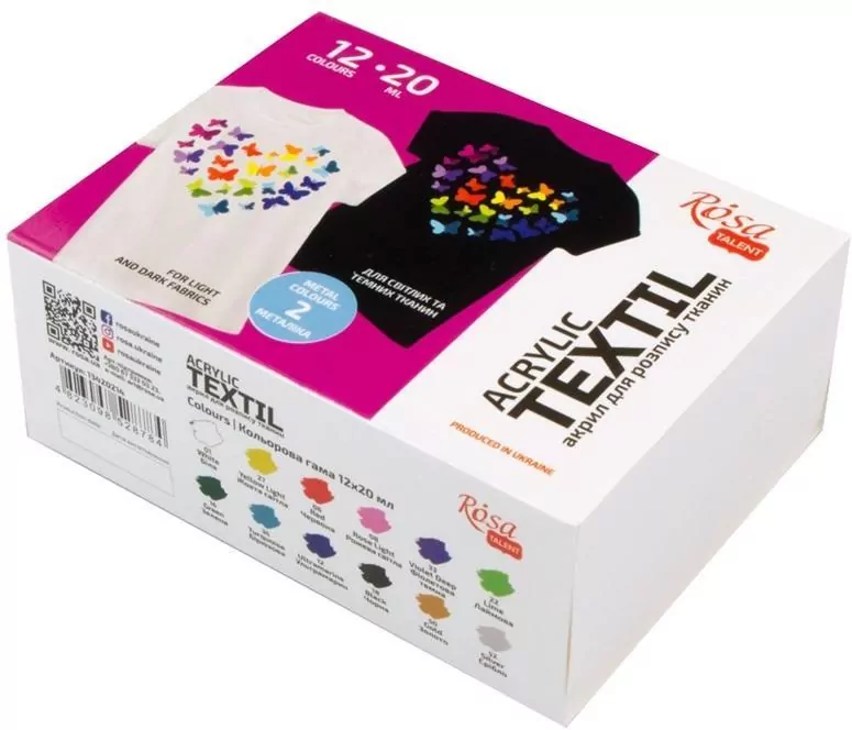 Farby do tkanin Heart 20ml 12 kolorów - tantis.pl