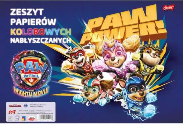 Zeszyt papierów kolorowych nabłyszczanych A4/10 Psi Patrol - tantis.pl