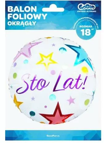 Balon foliowy Sto Lat 46cm - tantis.pl