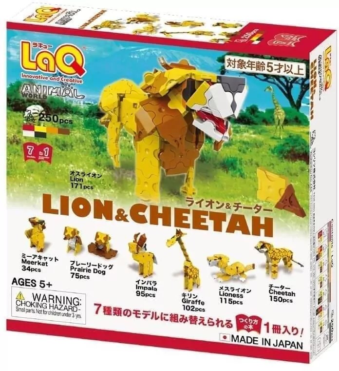 Klocki japońskie LaQ Animal World Lion and Cheetah - tantis.pl