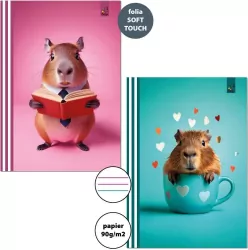 Zeszyt A4/32K 3-linie kolor 90g Kapibara