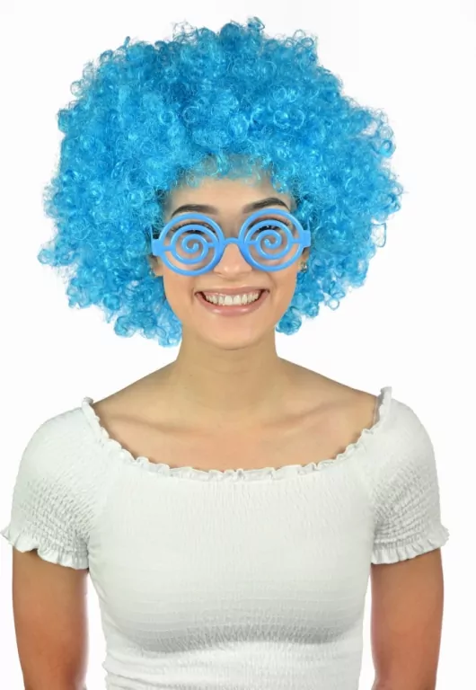 Peruka afro XXL niebieska - tantis.pl