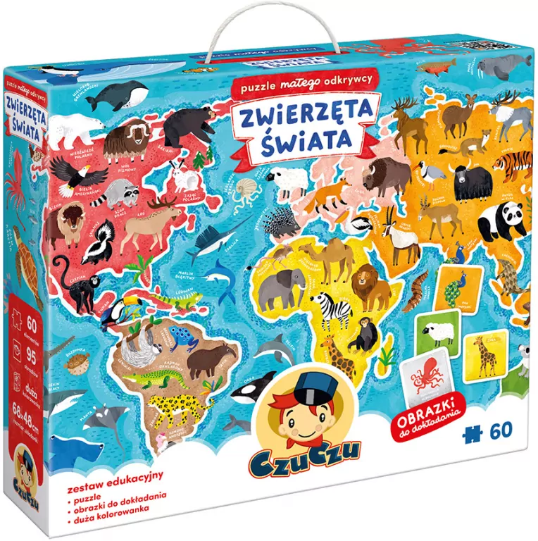 Puzzle małego odkrywcy Zwierzęta Świata CzuCzu - tantis.pl