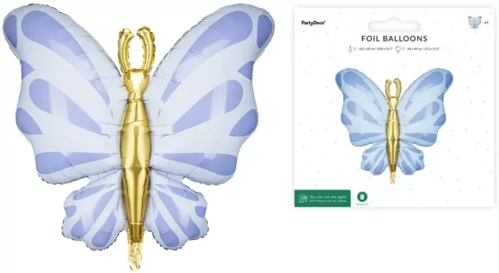 Balon foliowy Motyl 69x69cm błękit - tantis.pl