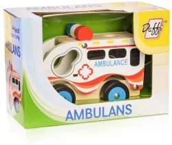 Drewniane auto. Ambulans
