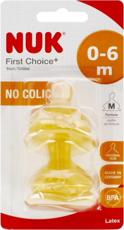 NUK. First Choice. Smoczki na butelkę lateks. 0-6 miesięcy - tantis.pl