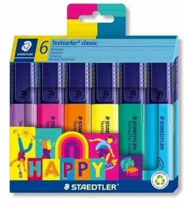 Zakreślacz Textsurfer Happy 6 kolorów STAEDTLER - tantis.pl