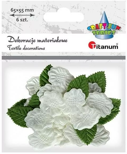 Ozdoba materiałowa. Kwiaty gardenii - tantis.pl