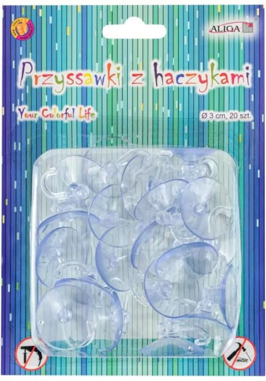 Przyssawki z obrotowymi haczykami 3cm 20szt - tantis.pl