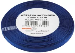 Wstążka satynowa granatowa 6mmx32m