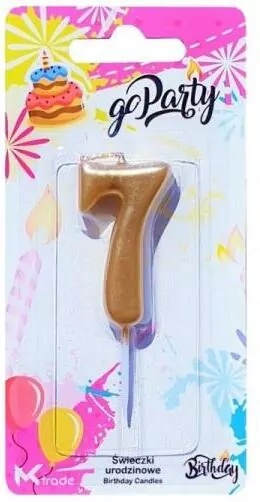 Świeczka urodzinowa "7" złota - tantis.pl