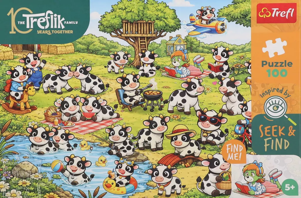 Puzzle 100 Trefliki - Świat krówek TREFL - tantis.pl