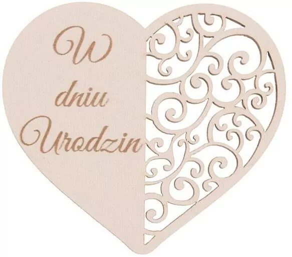 Drewniany napis - W dniu urodzin 5szt biały - tantis.pl