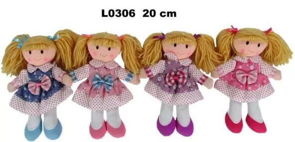 Lalka szmacianka 20cm. Mix wzorów - tantis.pl