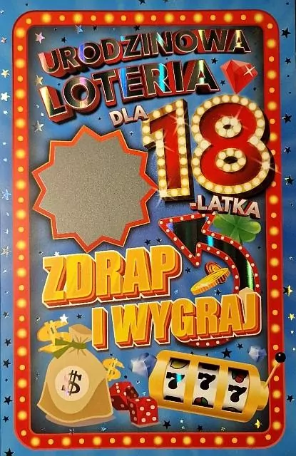 Karnet Urodziny 18 męskie - tantis.pl