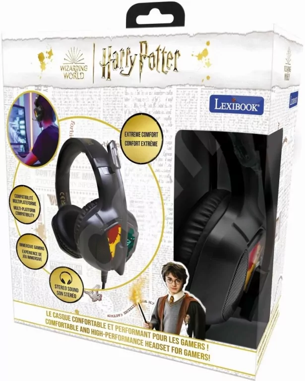 Lexibook. Zestaw słuchawkowy przewodowy gamingowy, Harry Potter HPG10HP - tantis.pl