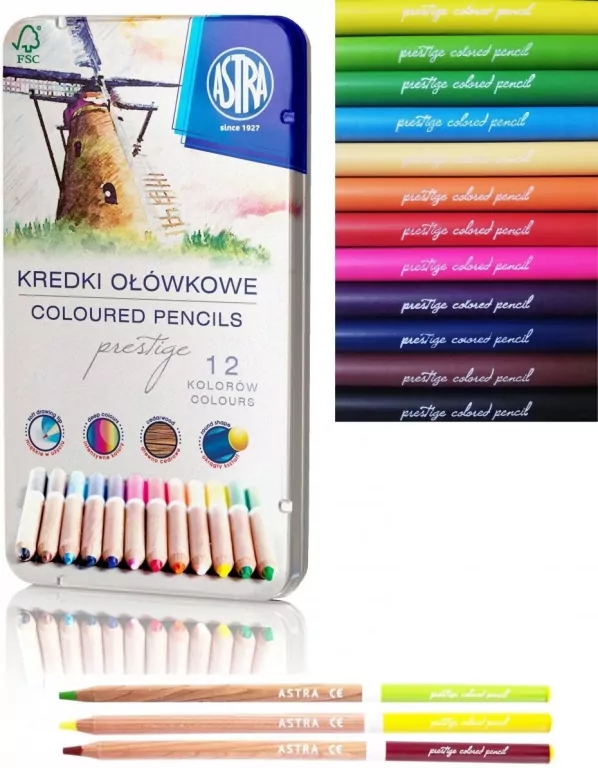 Kredki ołówkowe prestige. 12 kolorów - tantis.pl