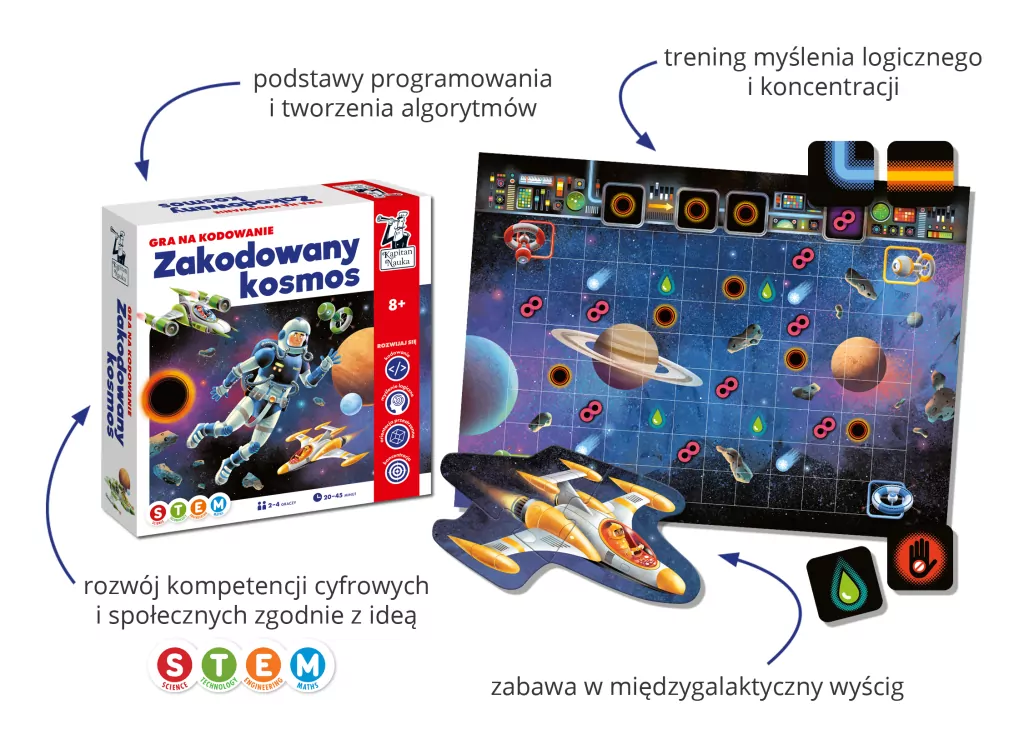 Kapitan Nauka. Zakodowany kosmos. Gra na kodowanie - tantis.pl