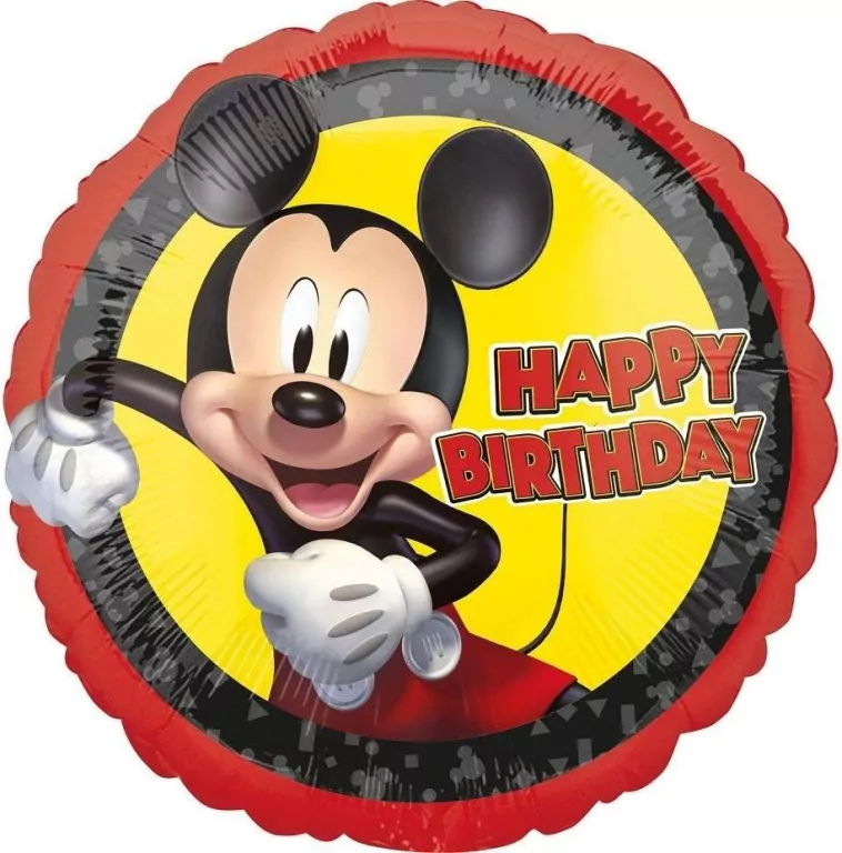 Balon foliowy Urodzinowa Myszka Mickey 46cm - tantis.pl