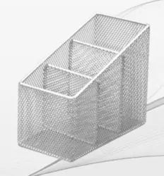 Przybornik do długopisów srebrny. TETIS