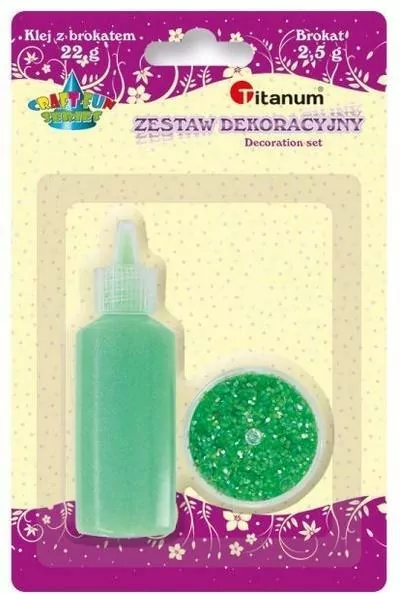 Klej z brokatem neonowy zielony w słoiczku - tantis.pl