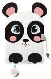 Pamiętnik z kłódką A5/96K 3D włochacz Panda - tantis.pl