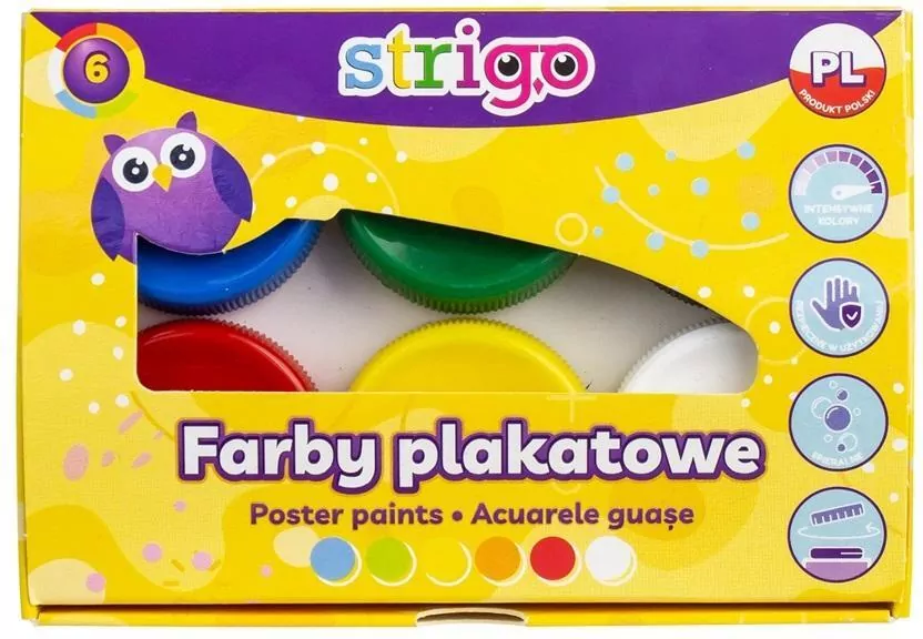 Farby plakatowe 6 kolorów - tantis.pl