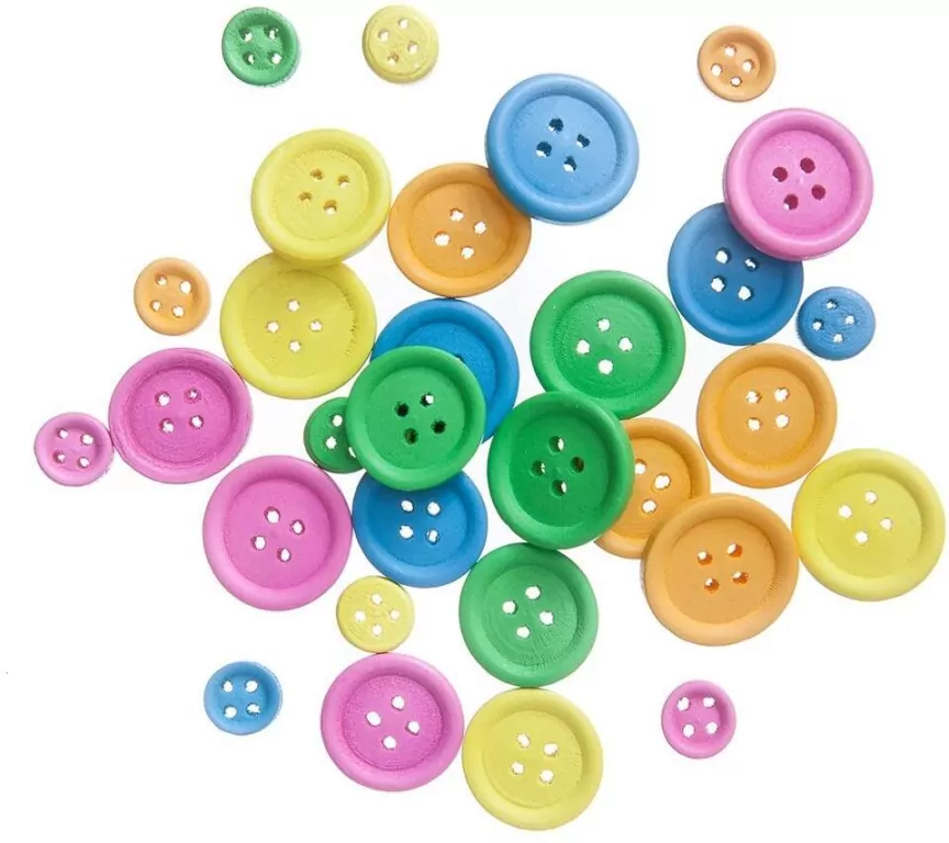 Guziki drewniane neon MIX - tantis.pl