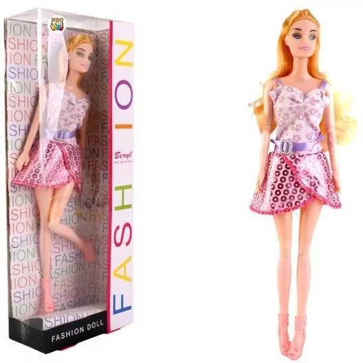 Lalka Beryl Fashion różowa sukienka z połyskiem - tantis.pl