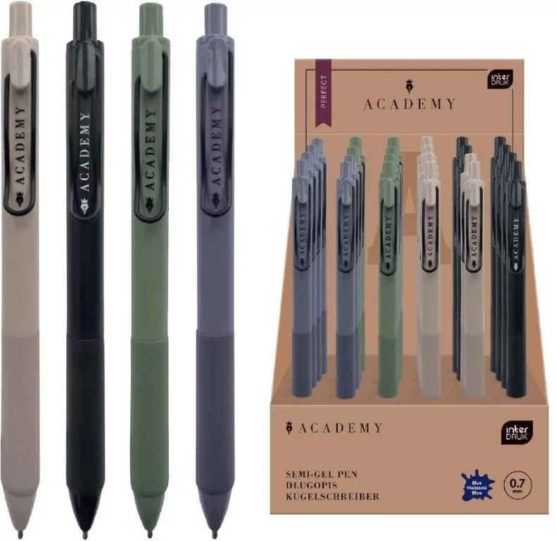 Długopis automat grip Perfect Academy nieb (24szt) - tantis.pl