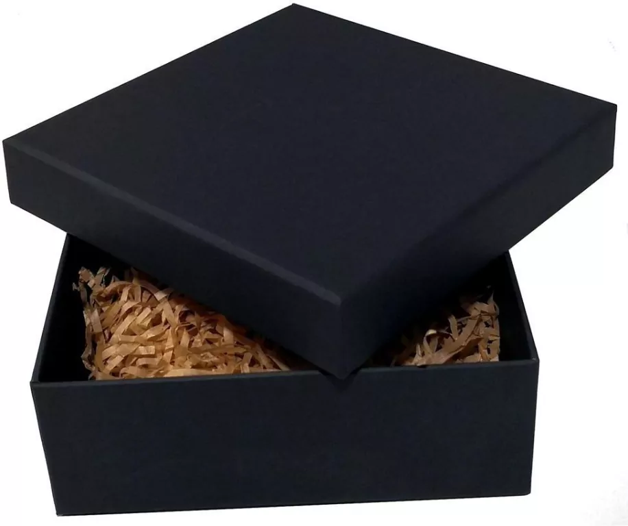 Pudełko tekturowe kraft czarne 15x15x5,5cm - tantis.pl