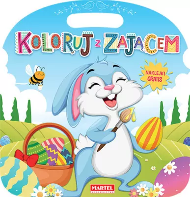 Koloruj z zającem. Kolorowanka z naklejkami