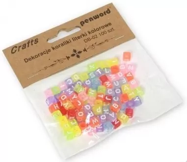 Koraliki 6x6mm. Literki kolorowe - tantis.pl