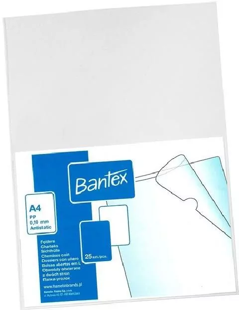 Koszulka krystaliczna A4/100mic PP 25szt BANTEX - tantis.pl