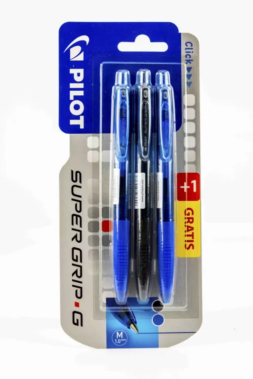 Długopis Super Grip G Pilot automatyczny 1x niebieski + 1x czarny + 1x niebieski gratis blister - tantis.pl