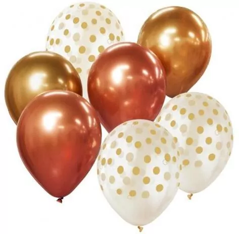Balony Beauty&Charm bukiet złote 30cm 7szt - tantis.pl