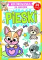 Pieski. Kolorowanka ze wzorem. 74 naklejki - tantis.pl