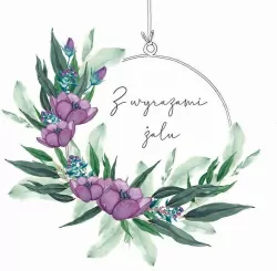 Karnet Swarovski kwadrat: Z wyrazami żalu