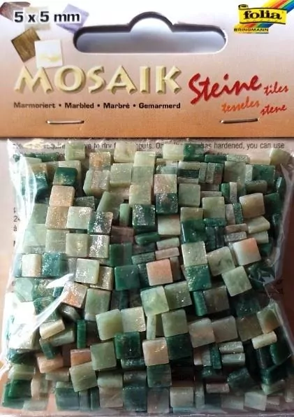 Mozaika kamyczki marmurkowe 5x5mm zielona - tantis.pl