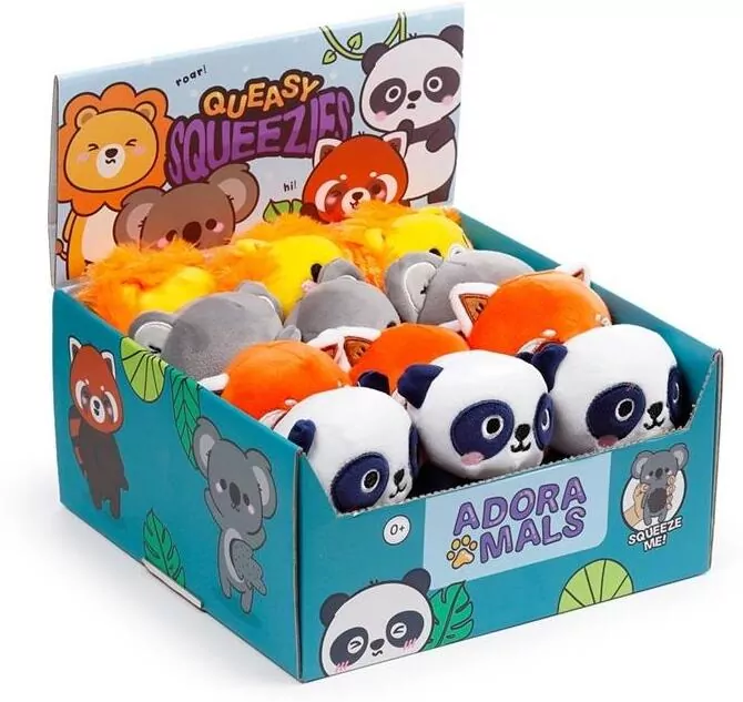 Pluszowy gniotek Queasy Squeezy Adoramals Zoo mix - tantis.pl