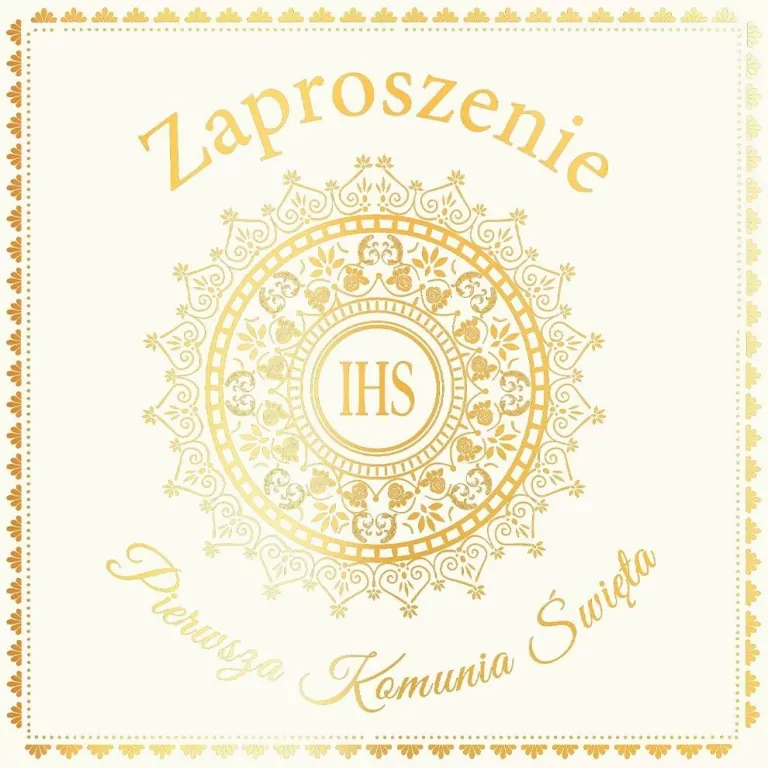 Zaproszenie KW - Komunia hostia biała - tantis.pl