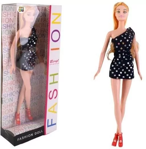 Lalka Beryl Fashion czarna sukienka z cekinami - tantis.pl