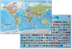 Świat Polityczny z flagami 1:70 000 000 mata