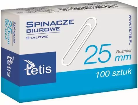 Spinacze biurowe 25mm Tetis - tantis.pl