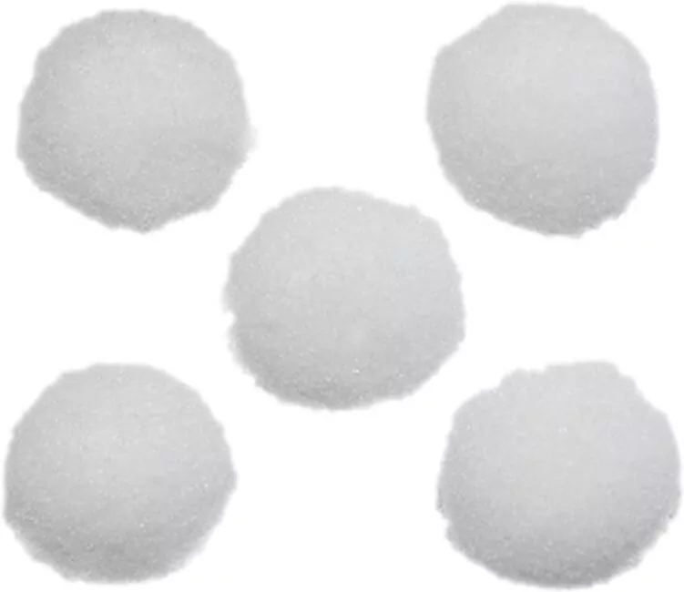 Pompony poliestrowe 10mm, białe - tantis.pl