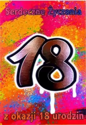 Kartka okolicznościowa: Urodziny 18