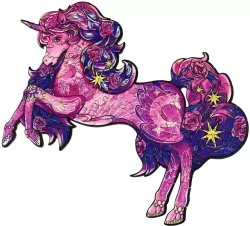 Puzzle drewniane/kolorowe - Jednorożec