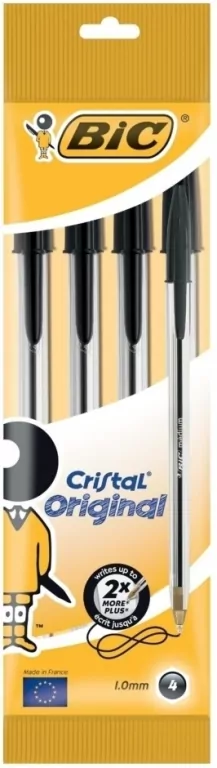 Długopis Cristal Original BIC czarny pouch 4 szt. - tantis.pl