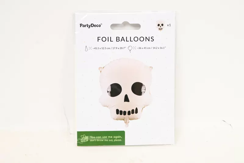 Balon foliowy Czaszka 36x41cm - tantis.pl