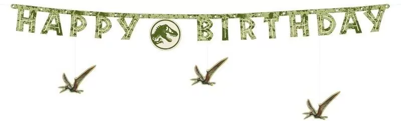 Baner Happy Birthday Jurassic World 45x165cm - tantis.pl